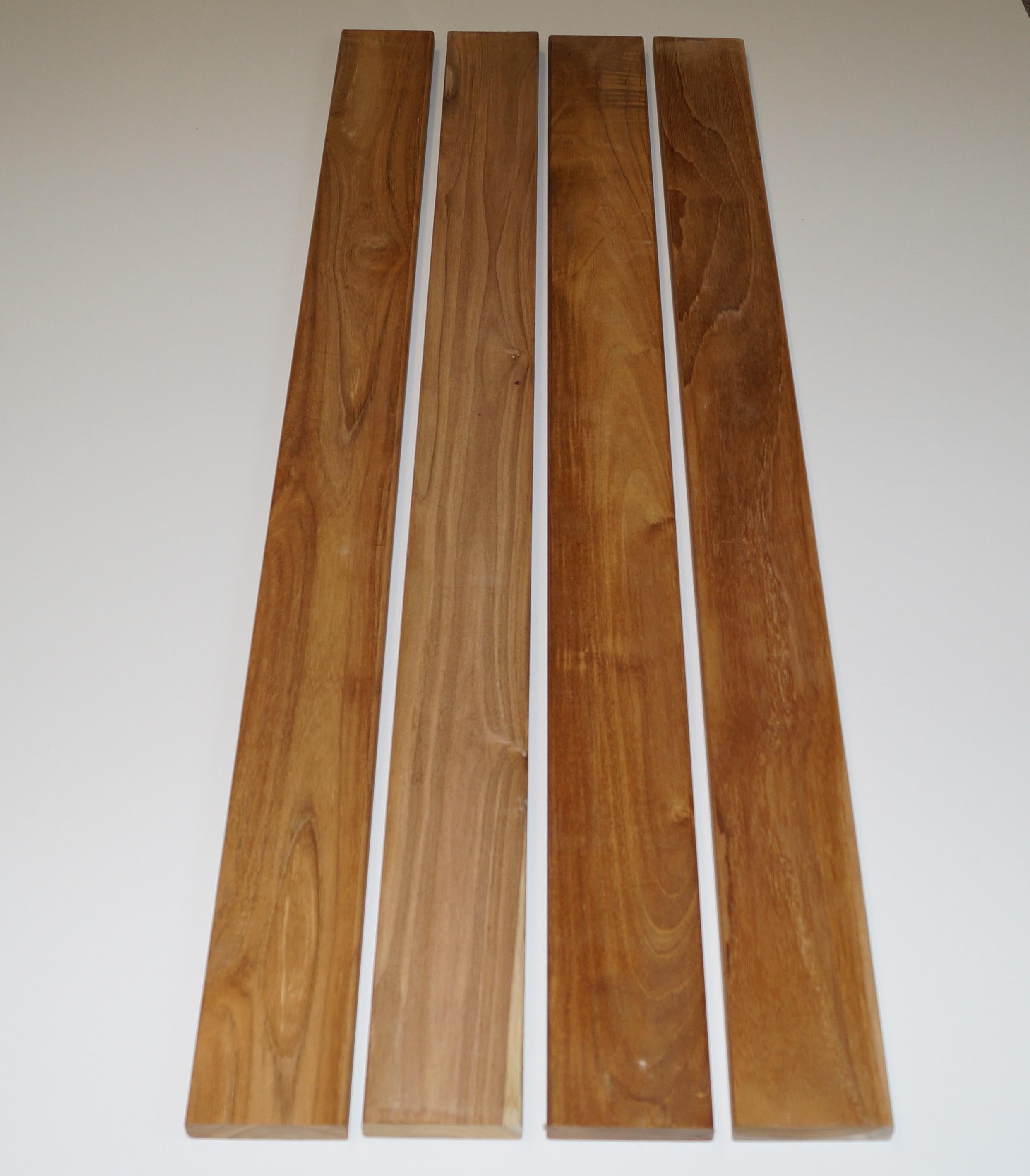 Holz TEAK für Bank 4 Zuschnitte 115 x 9 x 2 cm