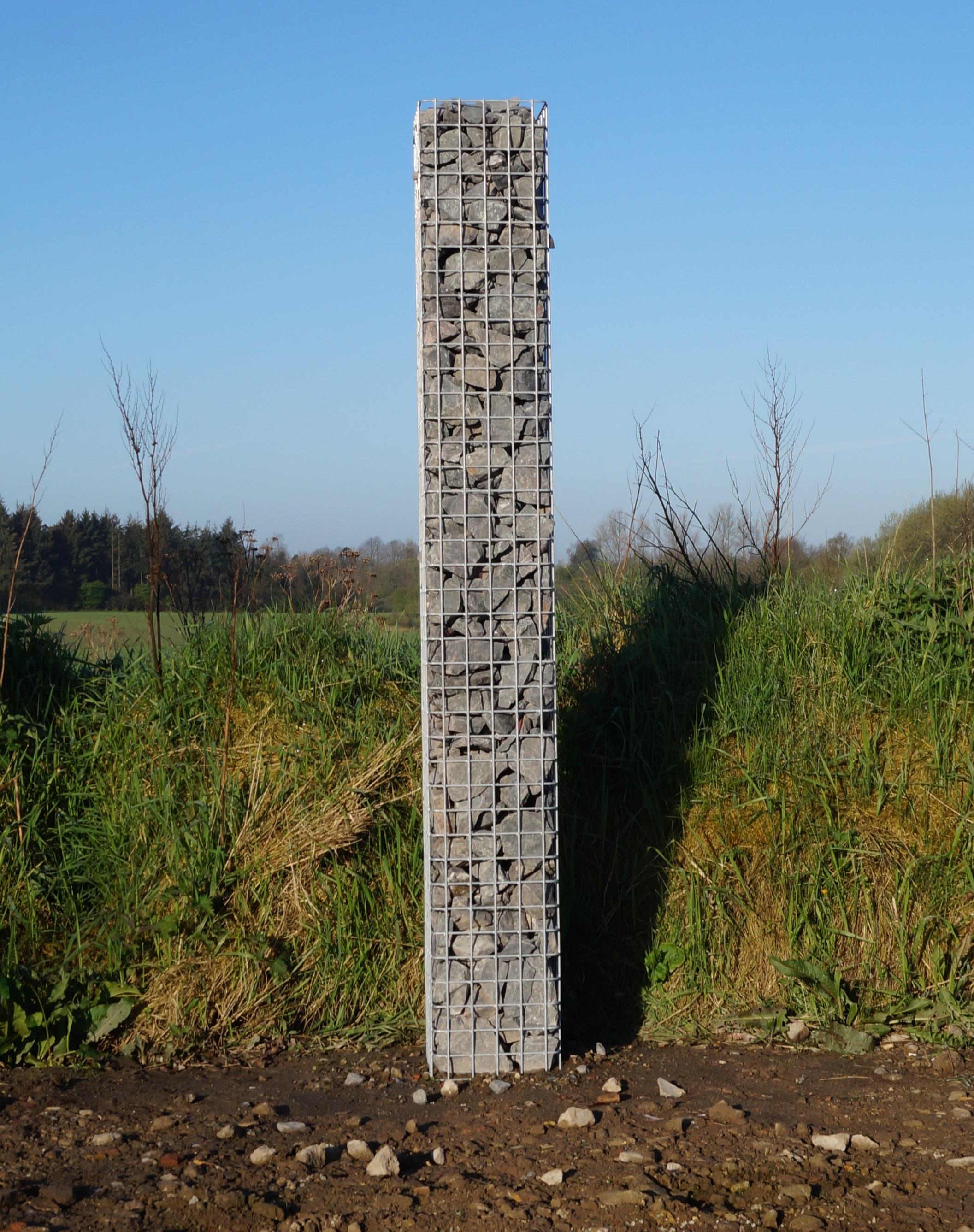 Gabionpelare, fyrkantig, varmförzinkad, 27 cm x 27 cm, 200 cm hög, MW 5 cm x 5 cm