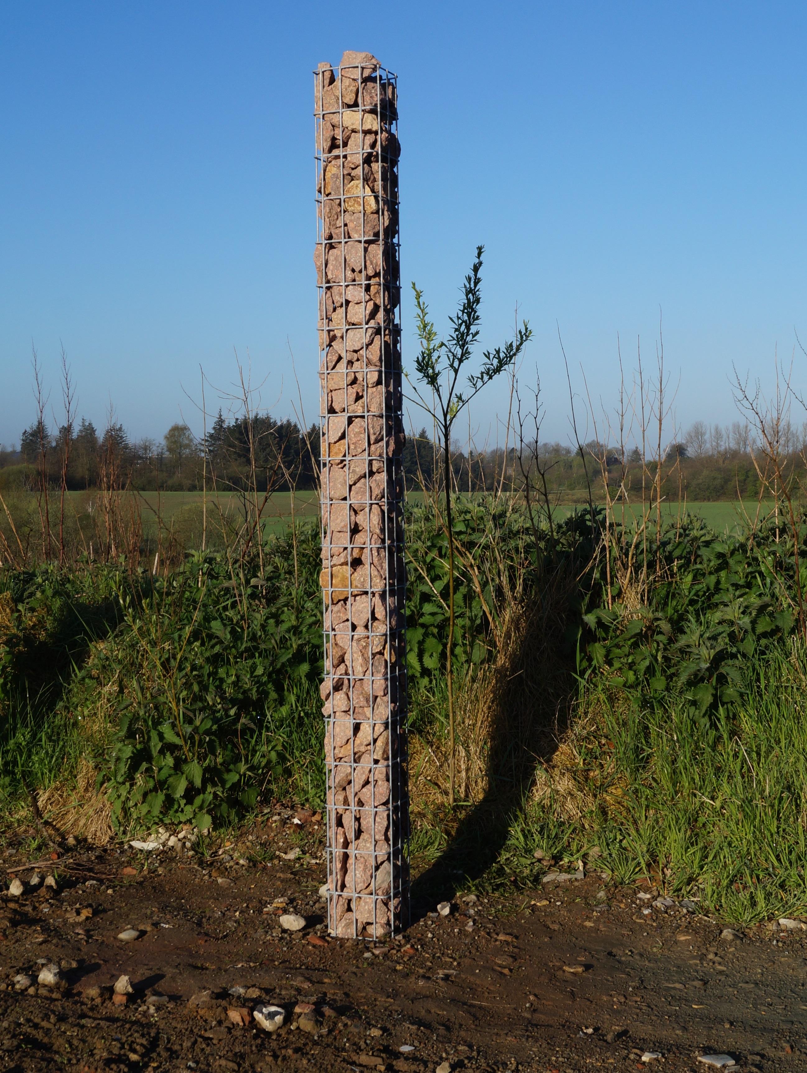 Gabionpelare, fyrkantig, varmförzinkad, 17 cm x 17 cm, 200 cm höjd, MV 5 cm x 10 cm