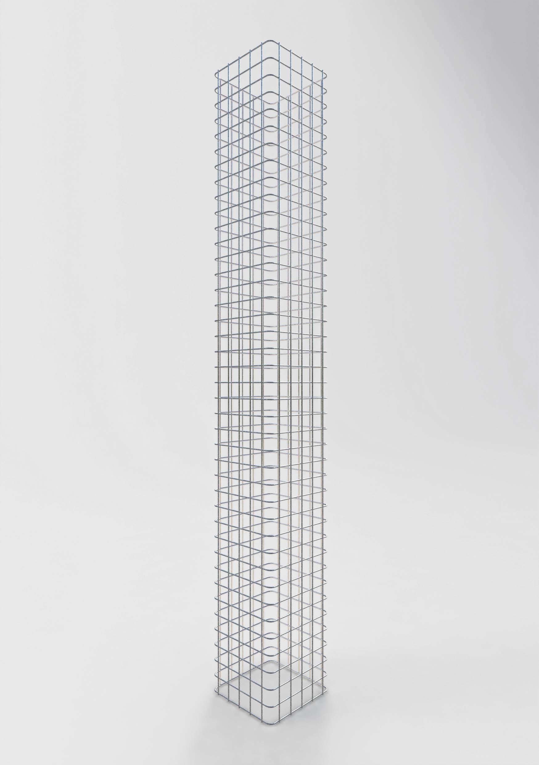 Gabionpelare, fyrkantig, varmförzinkad, 27 cm x 27 cm, 200 cm hög, MW 5 cm x 5 cm