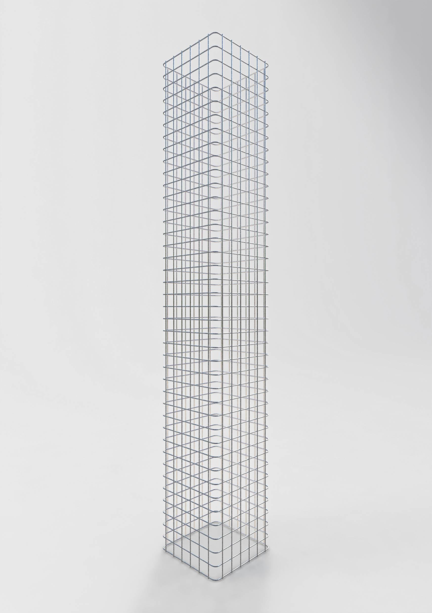 Gabionpelare, fyrkantig, varmförzinkad, 32 cm x 32 cm, 200 cm hög, MW 5 cm x 5 cm